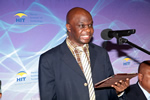 Dean in the School of Business Management Sciences Mr W. Gwarimbo presenting the Vice Chancellor’s address at the Vice Chancellors End of Year Luncheon 2015 held in December.