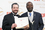 Mr. Maxwell Rutizirira, Finance Director of Harare Institute of Technology (Zimbabwe), receiving the ESQR's Quality Choice Prize 2016 in Berlin, on December 12, 2016.