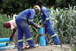 Reverse flow borehole hand-drilling technology training workshop