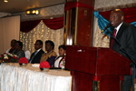 Lasof chief executive Dr Charles Mugaviri addressing the dignitaries