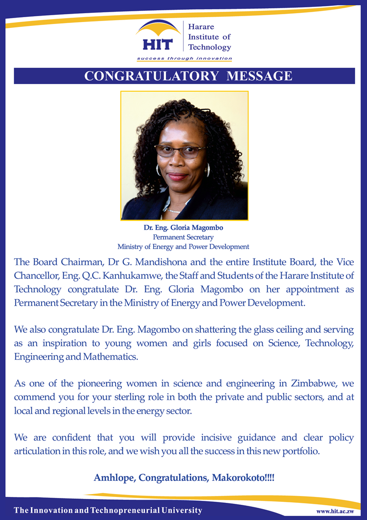 Congratulations to Dr. Eng. Gloria Magombo, Permanent Secretary in the Ministry of Energy and Power Development.